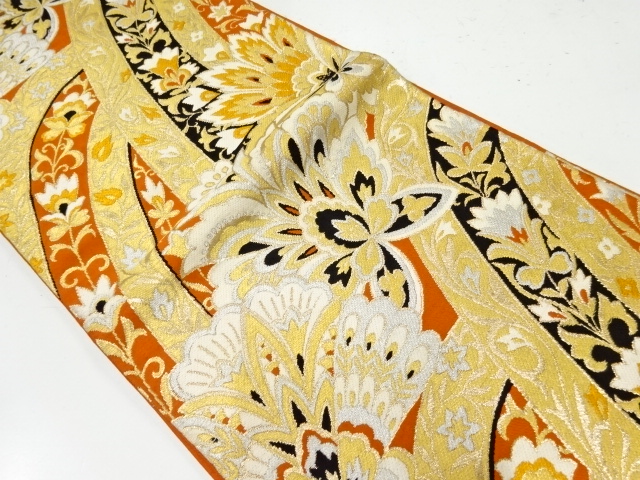 新品 正絹 袋帯 唐花模様 織り出し袋帯(まとめ買いでお得 唐花 新品 正絹 袋帯 唐花模様 織り出し袋帯(まとめ買いでお得 唐花